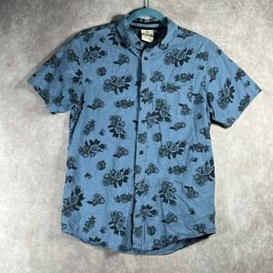 Dravus Shirt Mens‎ Small Blue Floral Button Up Short Sleeve Casual Preppy Beach
